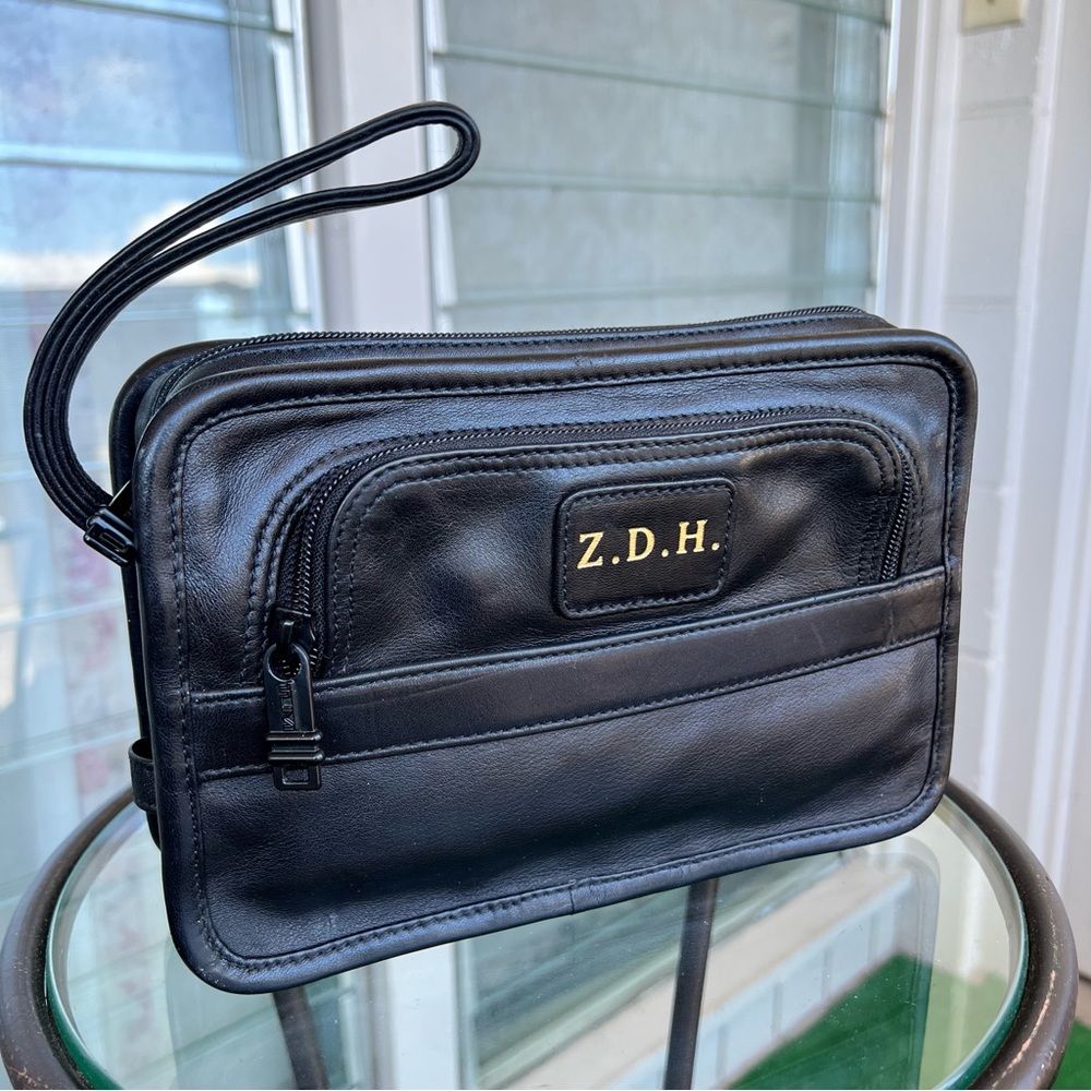 Vintage 80’s Tumi Mens Leather Bag Organizer Travel Clutch